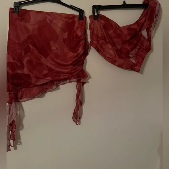 SHEIN Pink Mesh Two Piece Set - Picture 1 of 6